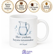 Tupya Gift Sürahi Kullananlara Özel Tasarım Kupa Bardak Cam Sürahi Plastik Su Sürahisi Hediye