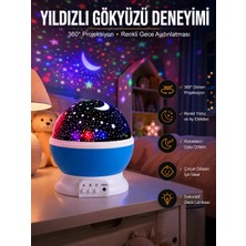 Astraltech Yıldız Görünümlü Gece Lambası Renkli Masa Lambası Gökyüzü Projeksiyon