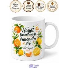 Tupya Gift Mandalinalı Limonlu Ferahlık Veren Canlı Renkli Yaz Kupası Hediye Bardak