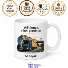 Tupya Gift Tır Şoförüne Hediye Uzun Yol Lojistik Gümrük Kapısı Takograf Baskılı Porselen Kupa Bardak