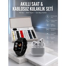 Masa Dostu 7 Kordonlu Akıllı Saat ve 3.nesil Kulaklık Dokunmatik Ekran Sesli Görüşme Yapabilen Tdms-07