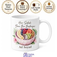 Tupya Gift Smoothie Bowl Temalı Baskılı Kupa Bardak Hediye Sağlıklı Yaşam Porselen Mug