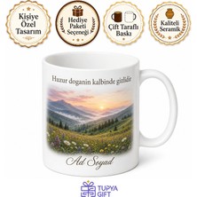 Tupya Gift Yayla Manzarası Temalı Baskılı Kupa Bardak Doğa Hediye Porselen Mug