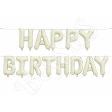 BeySüS Happy Birthday Folyo Banner Krem