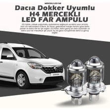 STS Oto Aksesuar Dacia Dokker Için Uyumlu Şimşek Etkili Mercekler LED Xenon Far Tek Renk Beyaz