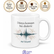 Tupya Gift Deprem Uzmanına Fay Hattı Sismograf Tektonik Plaka Sarsıntı Izleme Kupa Hediye