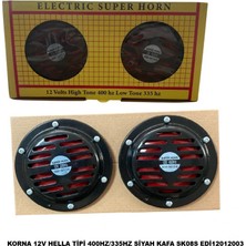 Viteksa Korna 12V Hella Tipi 400HZ/335HZ Siyah Kafa