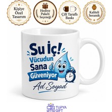 Tupya Gift Su Içmeyi Unutanlara Alarm Etkili Su Hatırlatıcı Kupa Bardak Hediye