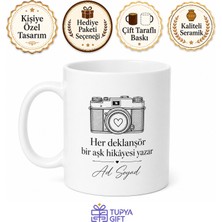 Tupya Gift Düğün Fotoğrafçısına Hediye Deklanşör Temalı Özel Tasarım Porselen Kupa Bardak