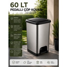 Lorempbox 60 Lt Slim Pedallı Çöp Kovası Gri - Siyah
