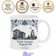Tupya Gift Kütahya Aizanoi Antik Kenti Dumlupınar Şehitliği Çini Porselen Zarafeti Kupa Hediye Bardak