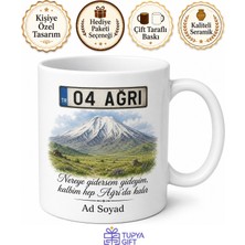 Tupya Gift Ağrı Plakalı Ağrı Dağı Manzaralı Memleket Özlemi Kupası Hediye Bardak