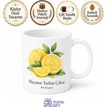 Tupya Gift Limon Dilimi Temalı Baskılı Kupa Bardak Hediye Porselen Mug Özel Tasarım