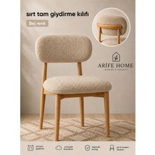 Arife Home Sandalye Kılıfı Arkası Tam Kaplama Yıkanabilir Esnek Lastikli Mutfak Sandalye Örtüsü Alt Üst 2parça Takım Chair Cover