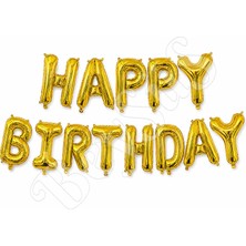 BeySüS Happy Birthday Folyo Banner Gold