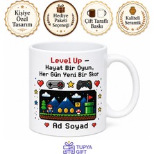 Tupya Gift Bit Temalı Retro Oyuncu Baskılı Kupa Bardak Gamer Hediye Porselen Mug