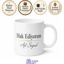 Tupya Gift Hak Ediyorum Yazılı Baskılı Kupa Bardak Hediye Motivasyon Kupası