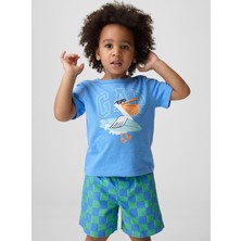 Gap Erkek Bebek Açık Mavi Grafik Logo T-Shirt