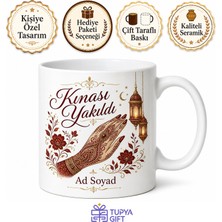 Tupya Gift Kına Gecesi Temalı Yöresel Baskılı Kupa Bardak Gelin Hediye Hatıra