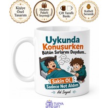 Tupya Gift Uykusunda Konuşan Kardeşe Esprili Kupa Bardak Komik Kardeş Hediye