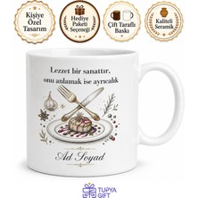 Tupya Gift Gurme Yemek Eleştirmeni Şefin Tabağı Çatal Bıçak Damak Tadı Seramik Kupa Bardak Hediye