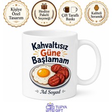 Tupya Gift Yumurta Sucuk Temalı Komik Kahvaltı Kupası Bardak Esprili Hediye Baskılı Kupa
