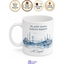 Tupya Gift Istanbul Temalı Özel Tasarım Porselen Kupa Bardak Şehir Desenli Hediye