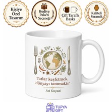 Tupya Gift Gurme Turuna Çıkan Yemek Tutkununa Çatal Bıçak Dünya Mutfağı Kupa Hediye