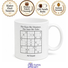 Tupya Gift Sudoku Sever Temalı Baskılı Kupa Bardak Hediye Sudoku Tutkunu Porselen Mug