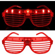 ALK LED Işıklı Panjur Parti Gözlüğü Kırmızı Renk Shutter Gözlük