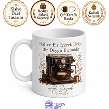 Tupya Gift Barista Espresso Makinesi Süt Köpüğü Temalı Kahve Kupa Bardak Hediye