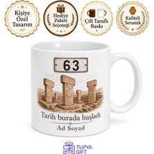 Tupya Gift Şanlıurfa Plakalı Göbeklitepe Dikili Taşları Çizimli Tarih Kupası Hediye Bardak
