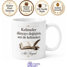 Tupya Gift Yazarlara Hediye Ilham Veren Sözler Baskılı Kahve Kupası Yazar Hediye Kupa Bardak