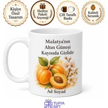 Tupya Gift Malatya Kayısısı Temalı Baskılı Kupa Bardak Hediye Porselen Mug