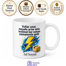 Tupya Gift Kargo Kuryesine Hediye Hızlı Teslimat Şimşek Tasarımlı Kupa Bardak