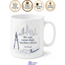 Tupya Gift Mimar Ofisi Için Özel Tasarım Baskılı Kupa Bardak Hediye Mimarlık