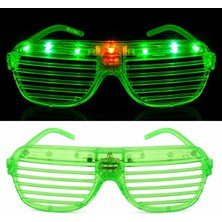 ALK LED Işıklı Panjur Parti Gözlüğü Yeşil Renk Shutter Gözlük