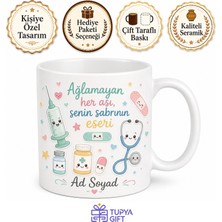 Tupya Gift Pediatri Çocuk Doktoruna Sevimli Çıkartmalar Ağlamayan Aşı Kupası Hediye Bardak