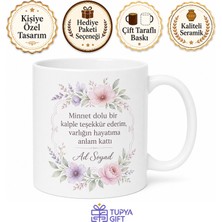Tupya Gift Teşekkür Ederim Minnettar Ruhu Minnet Çiçeği Şükran Çay Kupası Hediye Bardak