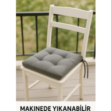 Uykuperest Pofidık Gri Sandalye Minderi – Bağcıklı, Slikon Dolgulu, Yıkanabilir