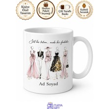 Tupya Gift Vitrin Mankenleri Moda Çizimli Tasarımcı Kupa Bardak Özel Hediye