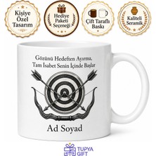 Tupya Gift Okçuluk Eğitmenine Hediye Gözünü Hedeften Ayırma Tam Isabet Baskılı Kupa Bardak