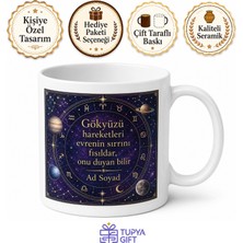 Tupya Gift Astroloji Danışmanına Hediye Gökyüzü Hareketleri Evrenin Sırrı Baskılı Porselen Kupa Bardak