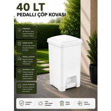 Lorempbox 40 Lt Slim Pedallı Çöp Kovası Beyaz