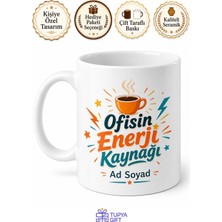 Tupya Gift Ofisin Enerji Kaynağı Yazılı Neşeli Çalışma Masası Kupası Hediye Bardak