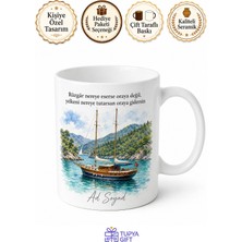 Tupya Gift Muğla Tekne Tatili Temalı Kupa Bardak - Deniz Severlere Özel Tasarım Hediye