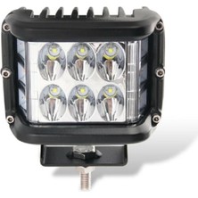 Moto Ulusoy Sis Farı Çalışma Lambası Off Road Beyaz 6 Ledli Yanlarda Sarı Foksi Ledler
