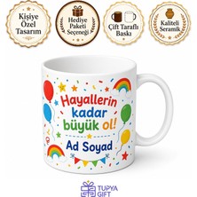 Tupya Gift Kişiye Özel Çocuklara Neşeli Baskılı Kupa Bardak Isimli Hediye