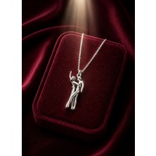 Alaja Silver Silvari Silver Dans Eden Çift  Parlak Tasarım 925 Ayar Gümüş Kolye