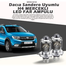 STS Oto Aksesuar Dacia Sandero Için Uyumlu Şimşek Etkili Mercek LED Xenon Oto Ampulu Tek Renk Beyaz